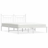 vidaXL Metal Bed Frame with Headboard White 72 in.x83.9 in. California King - image 2 of 4