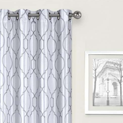 Kate Aurora Living 2 Pack Embroidered Trellis Semi Sheer Grommet Curtains - image 1 of 4