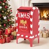 TopComfy Decorative Holiday Scene Props Christmas Decoration Festive Red Iron Christmas Mailbox Holiday Decoration for Garden, Red, 13"*10"*26.75" - 2 of 4