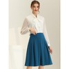 INSPIRE CHIC Women's Belted Waist Casual Knee Length Pleated A-Line Skirt - 3 of 4