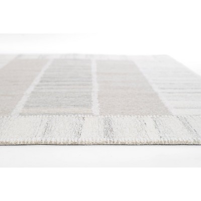 Handmade Tufted Gray Wool and Viscose Rectangular Rug