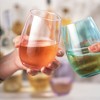 True Vino Decorative Drinking Glasses Wine Tumblers, Wine Glasses Colorful, Stemless Wine Glasses Set of 4 18.5oz Multicolor - 3 of 4