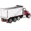 Peterbilt 567 SFFA Tandem Axle with Pusher Axle OX Stampede Dump Truck Red and Chrome 1/50 Diecast Model by Diecast Masters - 3 of 4