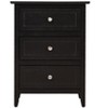 TIRAMISUBEST Black Nightstand with Three Drawers, Classic Bedroom Storage - 3 of 4