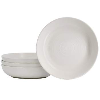 Gibson Home Milbrook 4 Piece 8.8in Dinner Bowl Set in Speckle White