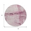 Blush And Ivory Striped Washable Indoor Outdoor Area Rug - 3 of 4