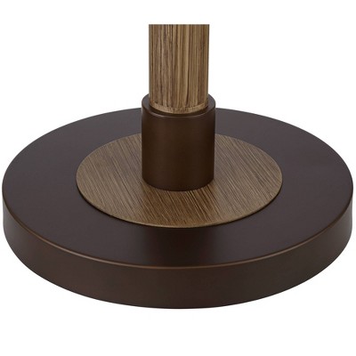 Bronze Faux Wood Multi-Head Torchiere Floor Lamp