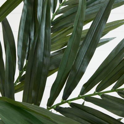 6-Foot Green Silk Palm Tree in Black Plastic Pot
