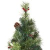 Resenkos 5-Ft Pre-Lit Artificial Christmas Tree with Red Berries and Pine Cones - - 3 of 4
