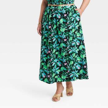 Women's Linen Maxi A-Line Skirt - Ava & Viv™