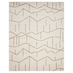 Ivory/Gray Abstract Loomed Area Rug - (9