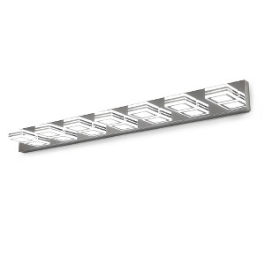 Dolonm Modern Chrome LED Vanity Light, Square Acrylic Lampshades Wall Mount Fixture for Bathroom, Mirror Lighting - 1 of 4