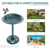 DOMETOUR Outsunny 28'' Bird Bath Outdoor Resin Decor with Fleur De Lis Pattern, Time-Worn Finish - 4 of 4