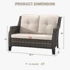 YARDSIGHT Outdoor Wicker Loveseat, 2-Seater Patio Sofa with Thick Cushions, All-Weather Rattan Couch for Garden, Porch, Balcony, Backyard - 3 of 4