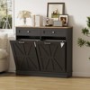 Double Tilt Out Trash Cabinet 20 Gallon,Hidden Wooden Trash Can Cabinet, Farmhouse Laundry Hamper Cabinet - 3 of 4