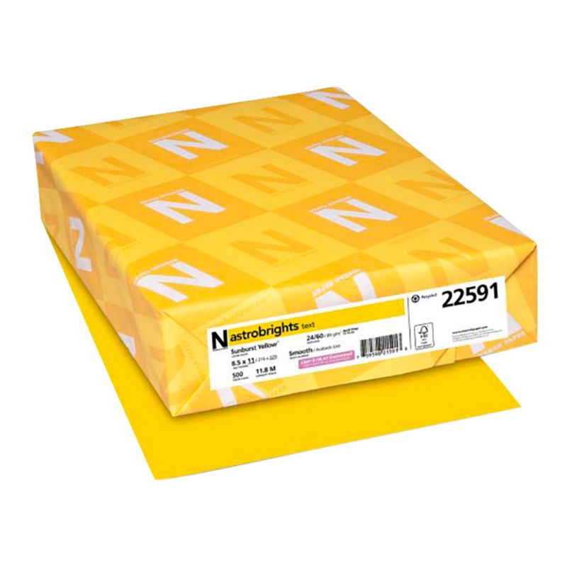 Astrobrights Colored Paper, 8-1/2 x 11 Inches, 24 lb, Sunburst Yellow, 500 Sheets, 1 of 4