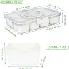 Snack Box Container with Airtight Lid - Portable BPA Free with Folding Handle, Divided Trays for Fruit, Candy, Nuts and Veggies, Measures 11.8" x 8.8" - 3 of 4
