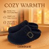 CUSHIONAIRE Haven Genuine Leather Clogs for Women – Faux Fur Lined  Slip-On Womens Shoes with Cork Footbed and Adjustable Buckle - 3 of 4