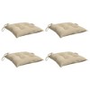 vidaXL Chair Cushion Non Slip Outdoor Patio Seat Cushion Pad Oxford Fabric - Beige 15.7" x 15.7" x 2.8" 4-Pack - 3 of 4