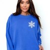 Embroidered Snowflake - Women's Garment Dyed Graphic Sweatshirt - 2 of 4