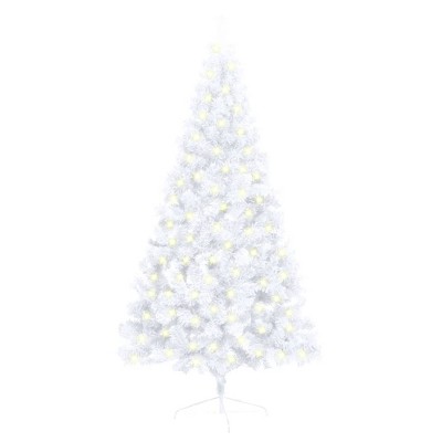 Fake Half Christmas Tree White PVC, Steel Large