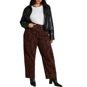 ELOQUII Snake Print Relaxed Leg Jean - 1 of 4