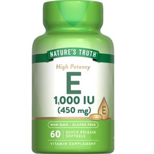Nature's Truth Vitamin E Capsules 1000 IU | 60 Softgels - 1 of 4