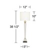 Vienna Full Spectrum Lana Modern Table Lamp 38 1/2" Tall Clear Crystal Glass Column White Drum Shade for Bedroom Living Room Bedside Nightstand Office - 4 of 4
