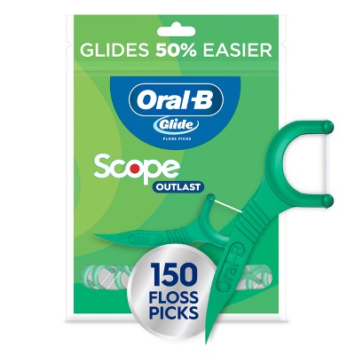 Oral-B Glide Mint Dental Floss Picks with Long Lasting Scope Flavor - 150 Picks