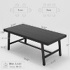 Industrial Style Dining Table for 6-8, 70.87" Long Wooden Kitchen Table with Durable Metal Frame, Black Finish, For Dining Room or Kitchen - 2 of 4