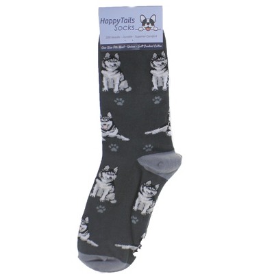 Novelty Socks 14.0" Siberian Husky Happy Tails Sock Premium Quality E & S Pet  -  Socks