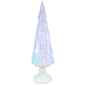 Kurt Adler 17.25-Inch Battery Operated USB LED Lighted Christmas Tree Lantern with Spinning Glitter Water - 1 of 4