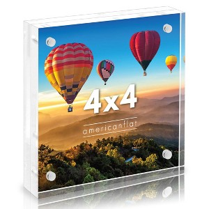 Americanflat 4x4 Acrylic Picture Frame - Scratch Resistant with Magnetic Corners & Freestanding for Tabletop - 1 of 4