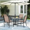 Tangkula Outdoor Dining Chairs Set of 2 w/ Breathable Fabric Armrests High Back - 4 of 4
