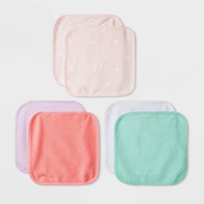 Baby Girls' 6pk Basic Washcloth Set - Cloud Island™ Pink