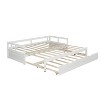 Whisen Wooden Daybed with Trundle, Extendable Twin to King Daybed Frame - 3 of 4
