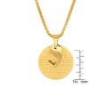 Steeltime 24" 18k gold plated stainless steel Hail Mary prayer round pendant - 3 of 4