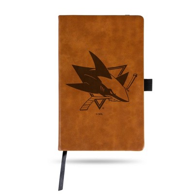 NHL San Jose Sharks Laser Engraved Brown Leather Padfolio