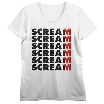 Scream VI Repeating Title Logo Women's White Short Sleeve Tee