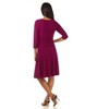Rekucci Women's Slimming 3/4 Sleeve Fit and Flare Crossover Tummy Control Dress - Magenta , 18 - 4 of 4