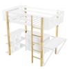 Twin Size Wood Loft Bed With Built-in Storage Cabinet and Cubes - 4 of 4