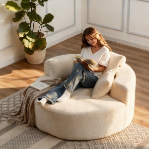 Tiramisubest Upholstered Single Chair Lazy Chair Cloud Chair Ultra Soft, Premium Chenille Fabric Accent Chair for Living Room - 1 of 4