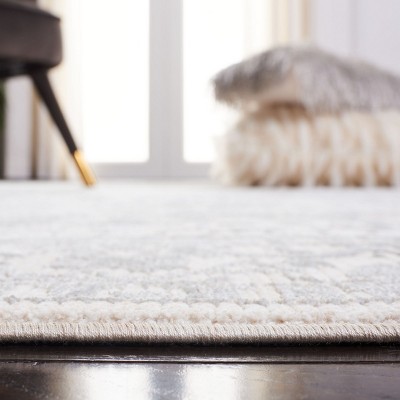 Ivory and Light Grey Hand-Knotted Wool Square Rug