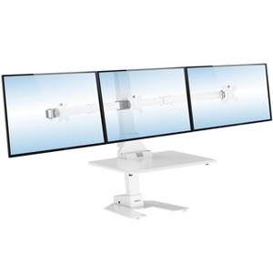 Triple Monitor Electric Standing Desk Converter - 3 Monitor Standing Desk, Height Adjustable - 1 of 4