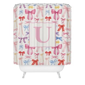 Deny Designs April Lane Art Bows Monogram Shower Curtain - 1 of 3