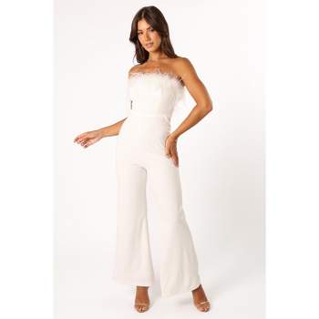 Petal and Pup Womens Louise Feather Trim Jumpsuit