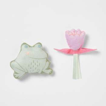 Frog and Flower Cat Plush Toy Set - 2pk - Boots & Barkley™