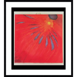 30" x 33" Fan Fire by Charlotte Johnstone Wood Framed Wall Art Print - Amanti Art: Giclee, Modern Decor - 1 of 4