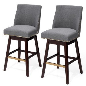 Crestlive Products Swivel Chair Barstools 29-Inch Island Chairs with Back Support, Counter Bar Height Stools Set of 2 - 1 of 4