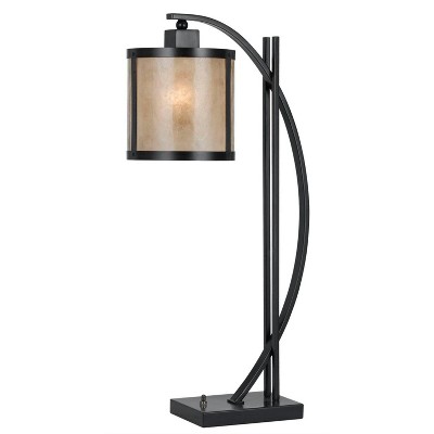 Cal Lighting BO-2320TB Table Lamp with Scavo Glass Shades, Iron Finish, See Image, 26.00x5.00x7.50